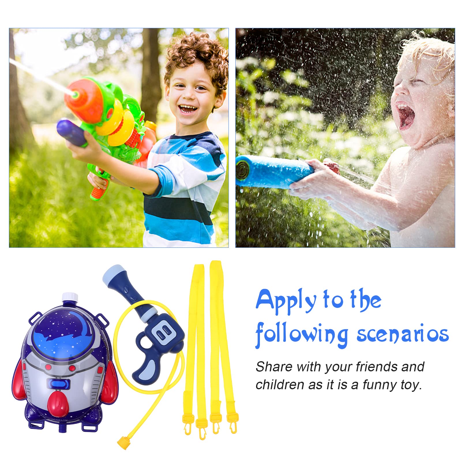 ibasenice Long Distance Spraying Backpack Toy Boys and Girls Pool Toys Set Plastic Fun for Children's Present Color