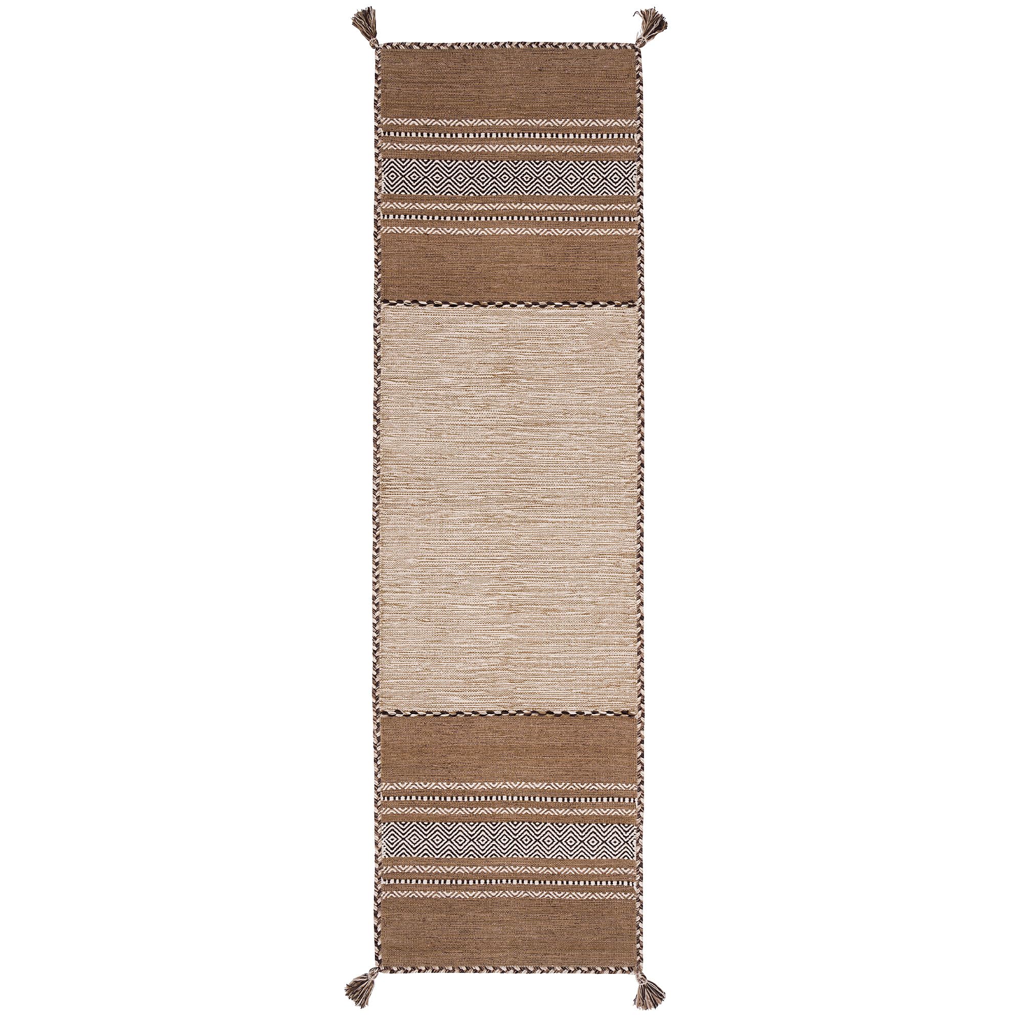 Pergamon Navarro Couloir Rose - Tapis Kilim tissé à la Main en 100% Coton, Design Traditionnel, Durable et Facile à Entretenir, idéal pour couloirs, Salon et entrée, Tapis Intemporel