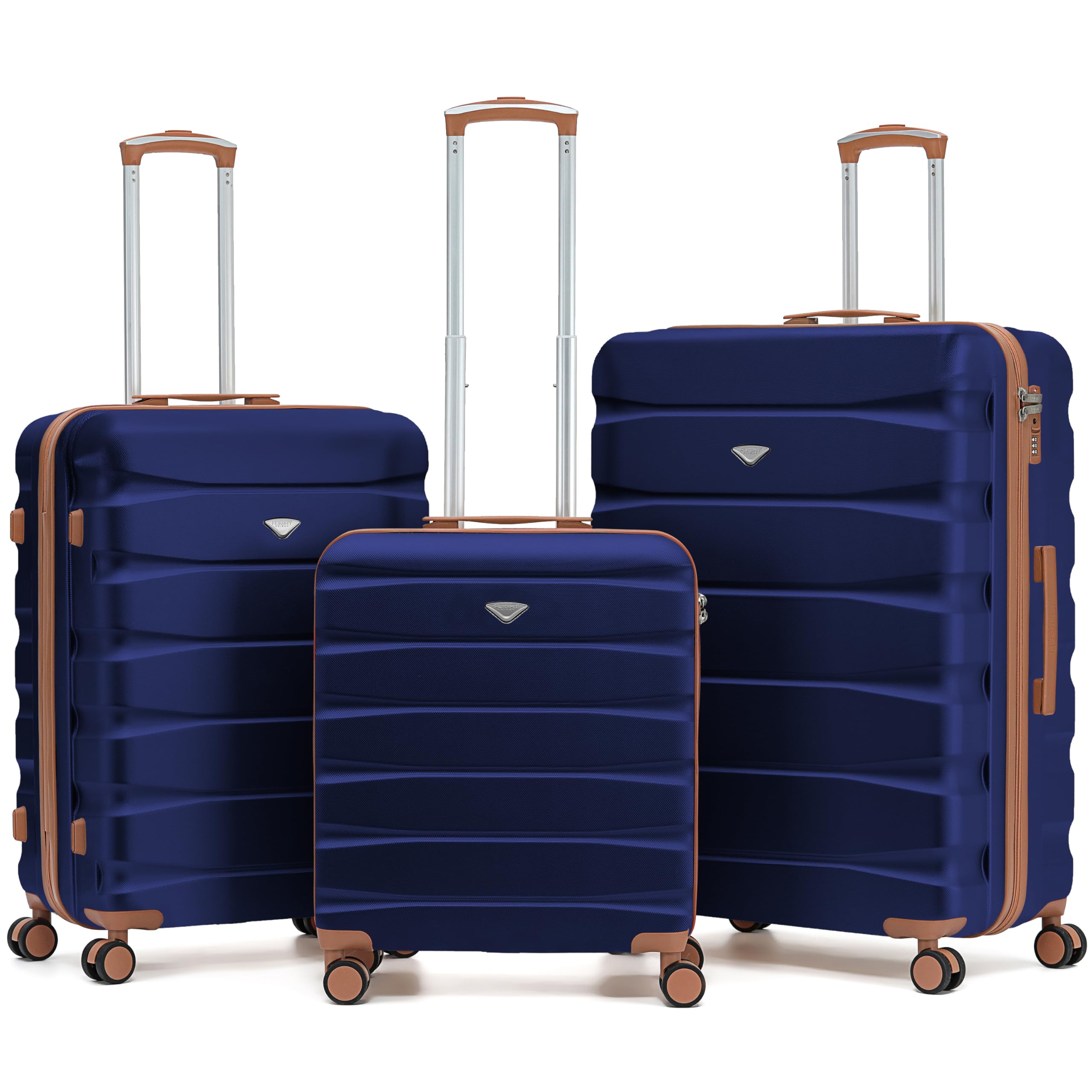 Flight Knight Underseat Cabin Suitcase 45x36x20cm | Free Hand Luggage for EasyJet & Wizz Air | Lightweight ABS Hard Shell with 8 Silent-Glide Spinner Wheels | Max Space Travel Bag — view 300