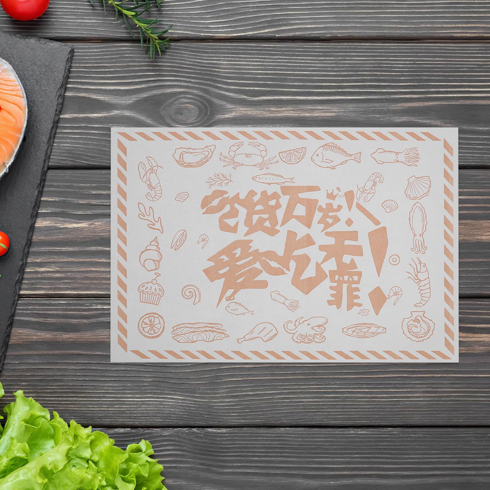 Lot de 500 Feuilles de Papier Sulfurisé Alimentaire Résistant à L'huile Surface Lisse, pour Friteuse à Air et Service Traiteur