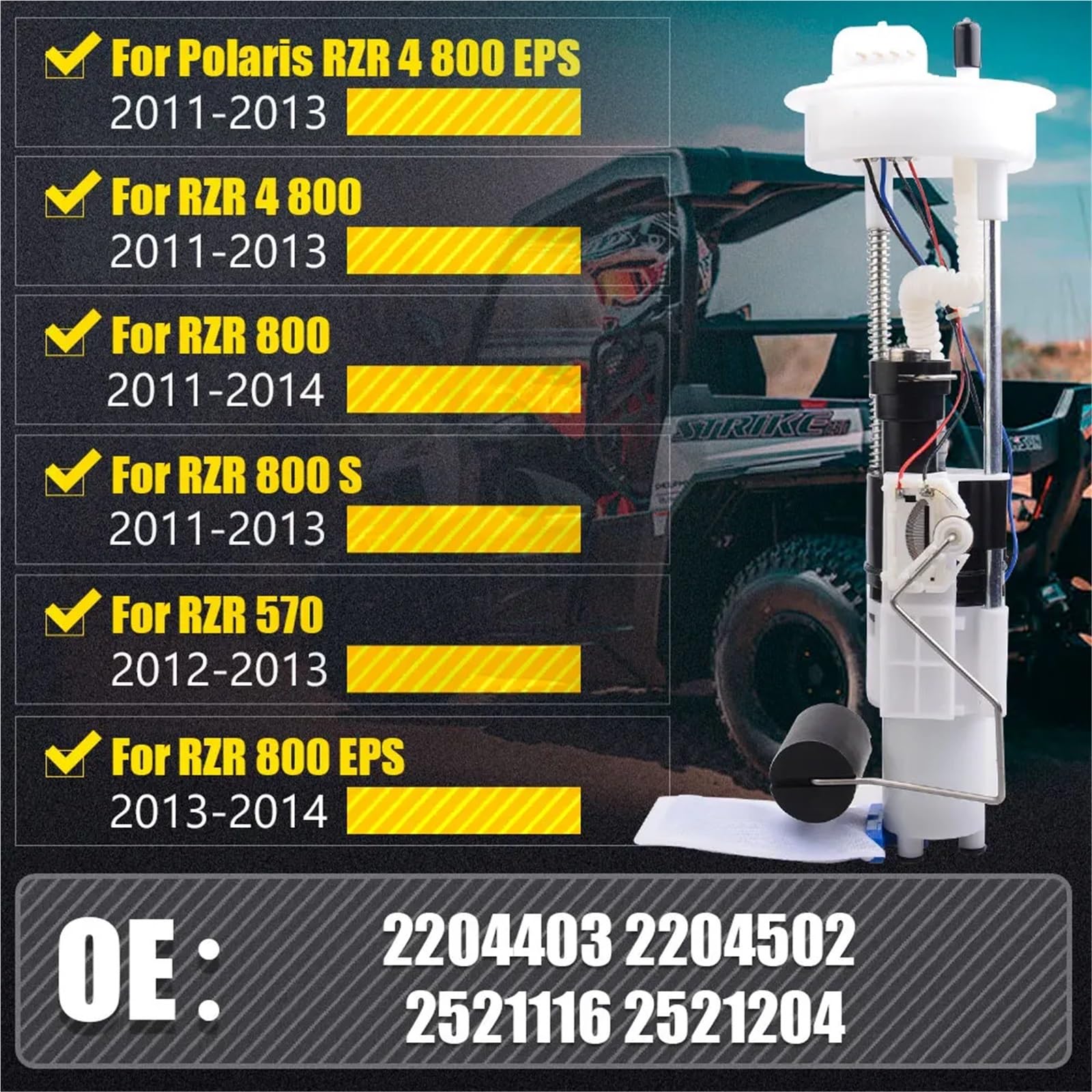 pompa benzynowa Zespół pompy paliwa 2204852 pasuje do Polaris Ranger 500 570 800 ETX Sportsman 850 550 RZR M1400 2204945 2204402