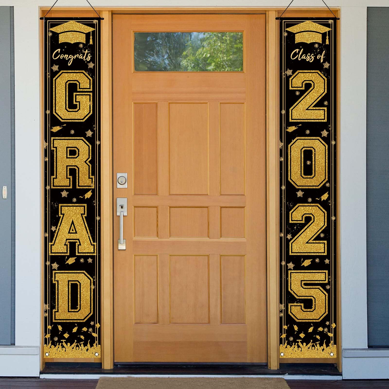 Prom Night 2025 Banner | Gold Glitter Graduation Decor | Class Of 2025 Party Garland - View #6