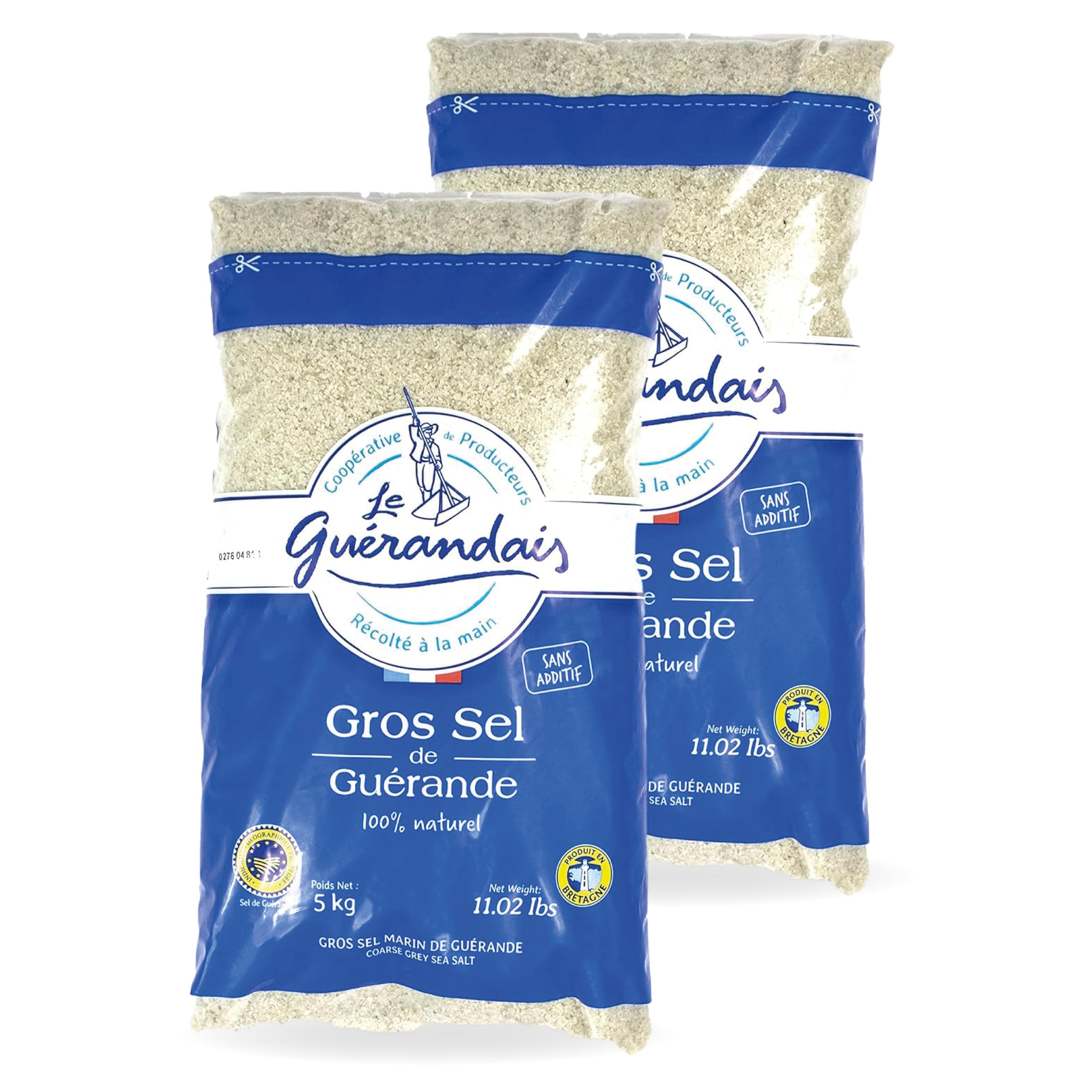 Le Guerandais Grobes Meersalz 2er Set á 5 kg Gros de Sel Guerande Natur Salz grob