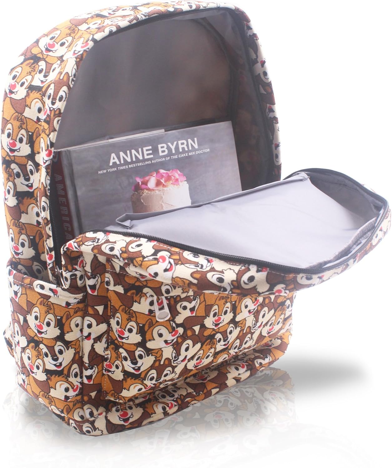 Finex Brown Chipmunk Friends Canvas Backpack Casual Daypack with 15 in Laptop Storage Compartment