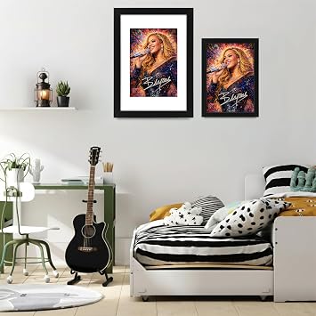 Beyonce Signed Poster Print - Art Styled Limited Edition Autograph Reproduction – Music Fan Gift, Home Wall Art Decor, Collectible Memorabilia (A4 Framed)