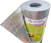 INSULATION MARKETPLACE SmartSHIELD 3mm Foam Core Reflective Insulation Roll - 48in x 10ft Radiant Barrier for Attics, Walls, Roofs
