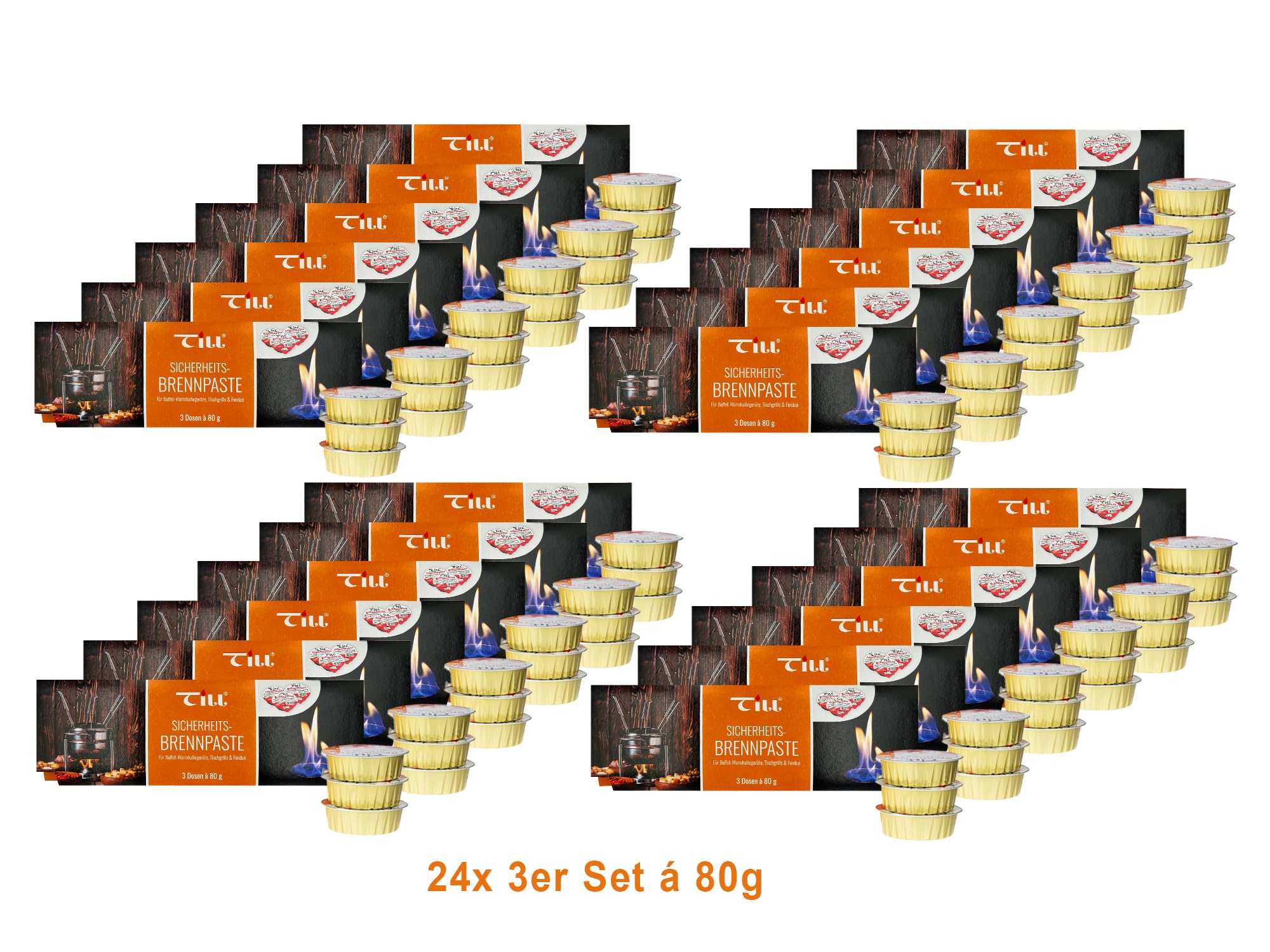 TILL Safety Fuel Paste Set's à 80 g (24x Juego de 3 á 80g (72 Piezas))