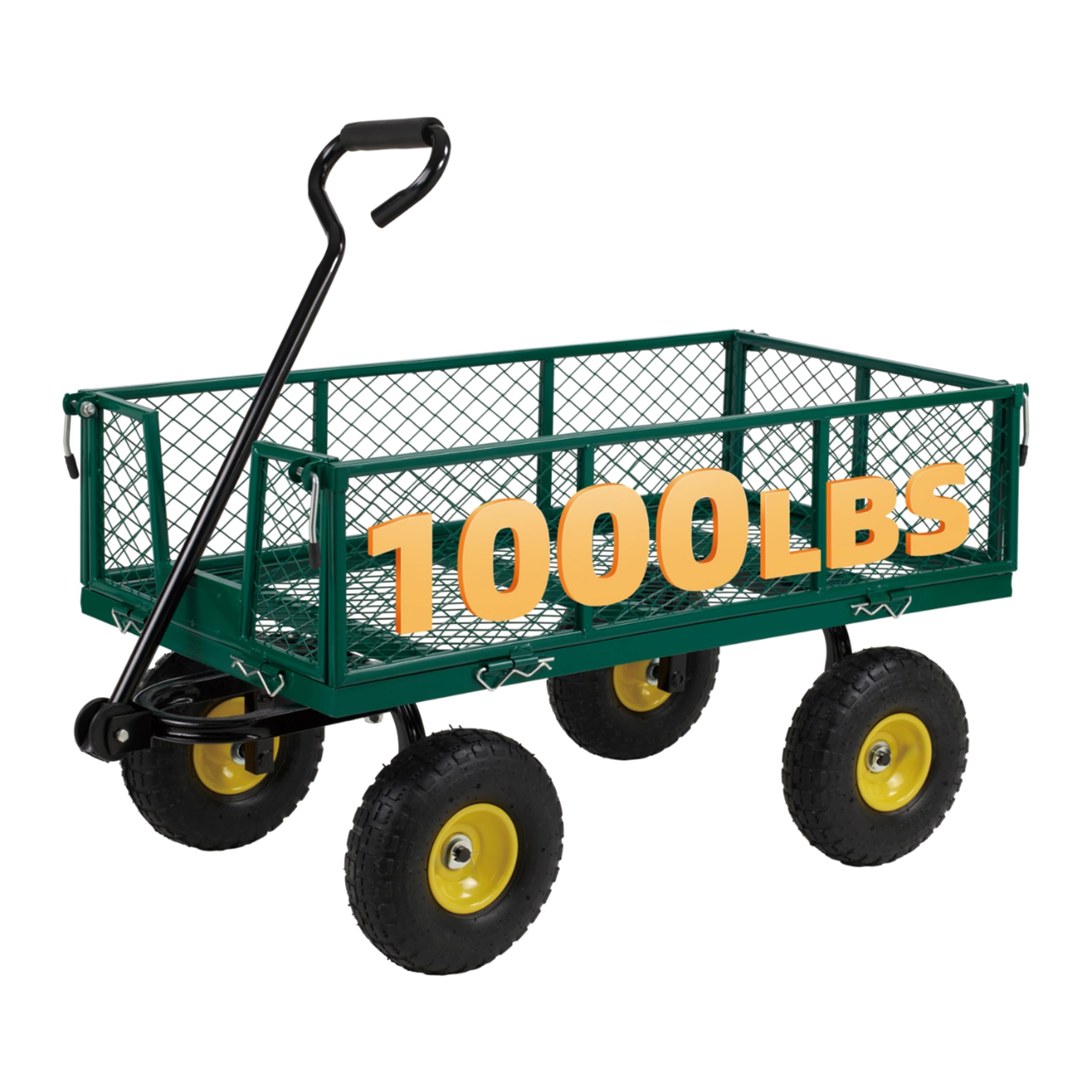 Finnhomy Heavy Duty 1000 Lbs Capacity Mesh Steel Garden Cart