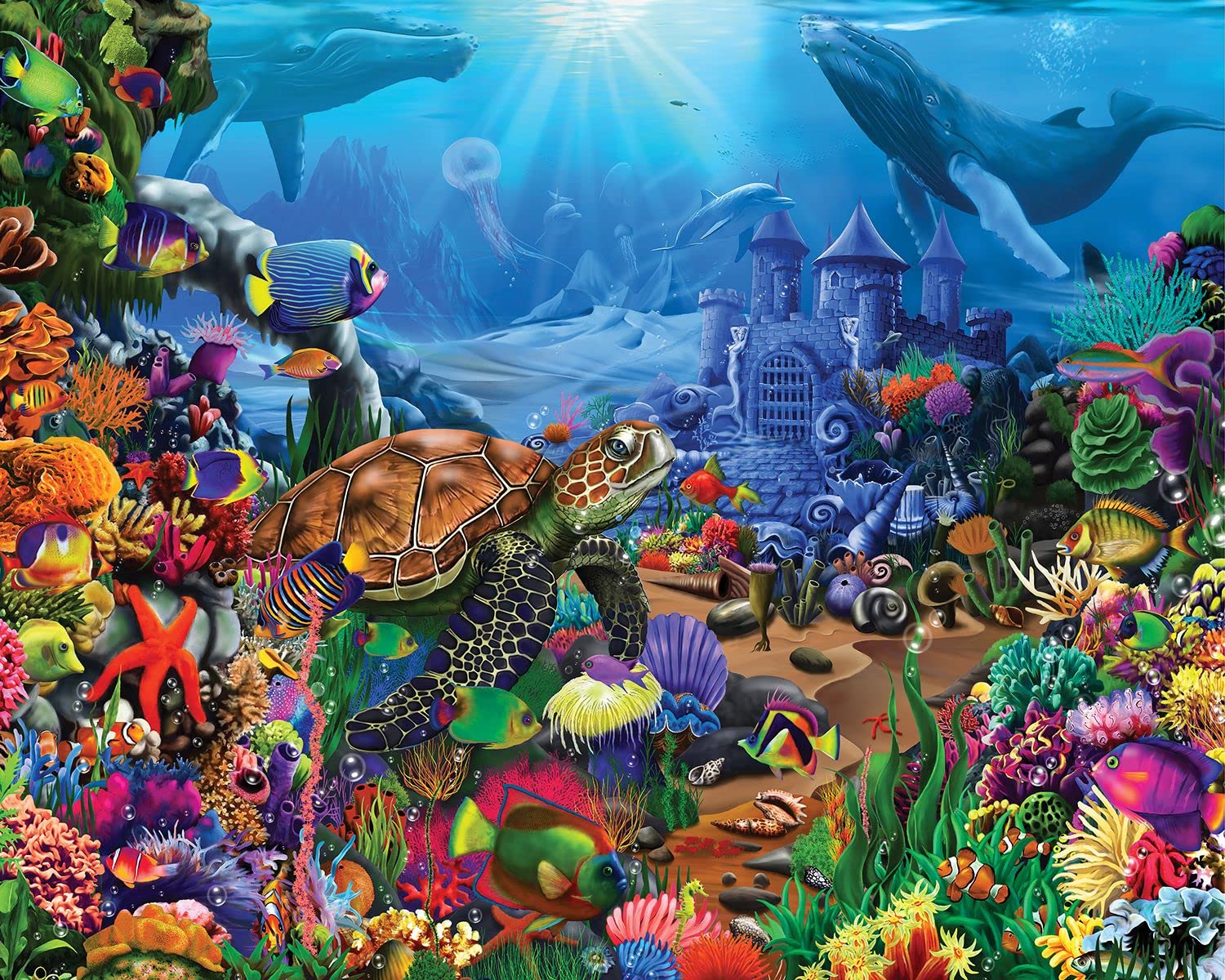 Springbok's 1000 Piece Jigsaw Puzzle Undersea Turtle - Made in USA