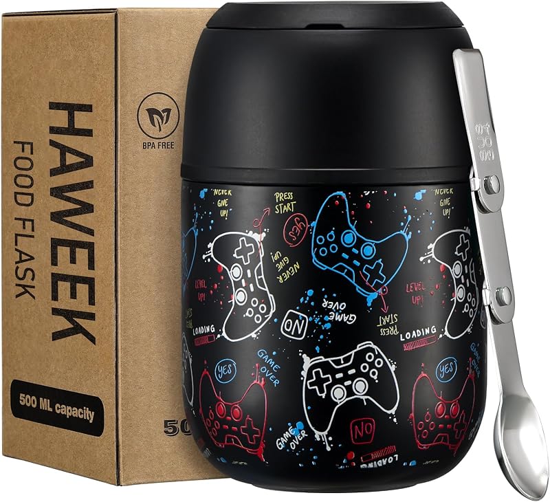 Insulated Soup Thermo 17oz- Insulated Food Jar,Thermo for Hot Food Kids,Vaccum Food Thermo Stainless Steel with Spoon for Hot Food Container and Hot Lunch Box