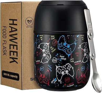 Insulated Soup Thermo 17oz- Insulated Food Jar,Thermo for Hot Food Kids,Vaccum Food Thermo Stainless Steel with Spoon for Hot Food Container and Hot Lunch Box