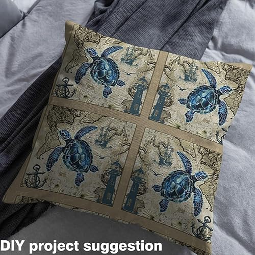 Miniatura 10 de The Yard - Tela de playa con estrellas de mar, 1 yarda para niños, playa costera, océano, decorativo, impermeable, para exteriores, patrón de mapa