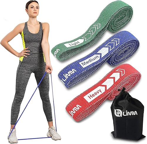 Miniatura 9 de Fittest Pro by Limm Resistance Bands for Legs and Butt, Fabric Exercise Loop Bands Yoga, Pilates, Rehab, Fitness and Home Workout, Strength Bands