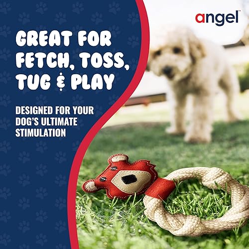 Miniatura 8 de Angel Pet Supplies Juguete de cuerda natural para perros de oso | Juguetes para perros hechos a mano y duraderos | Estimulación interactiva y mental