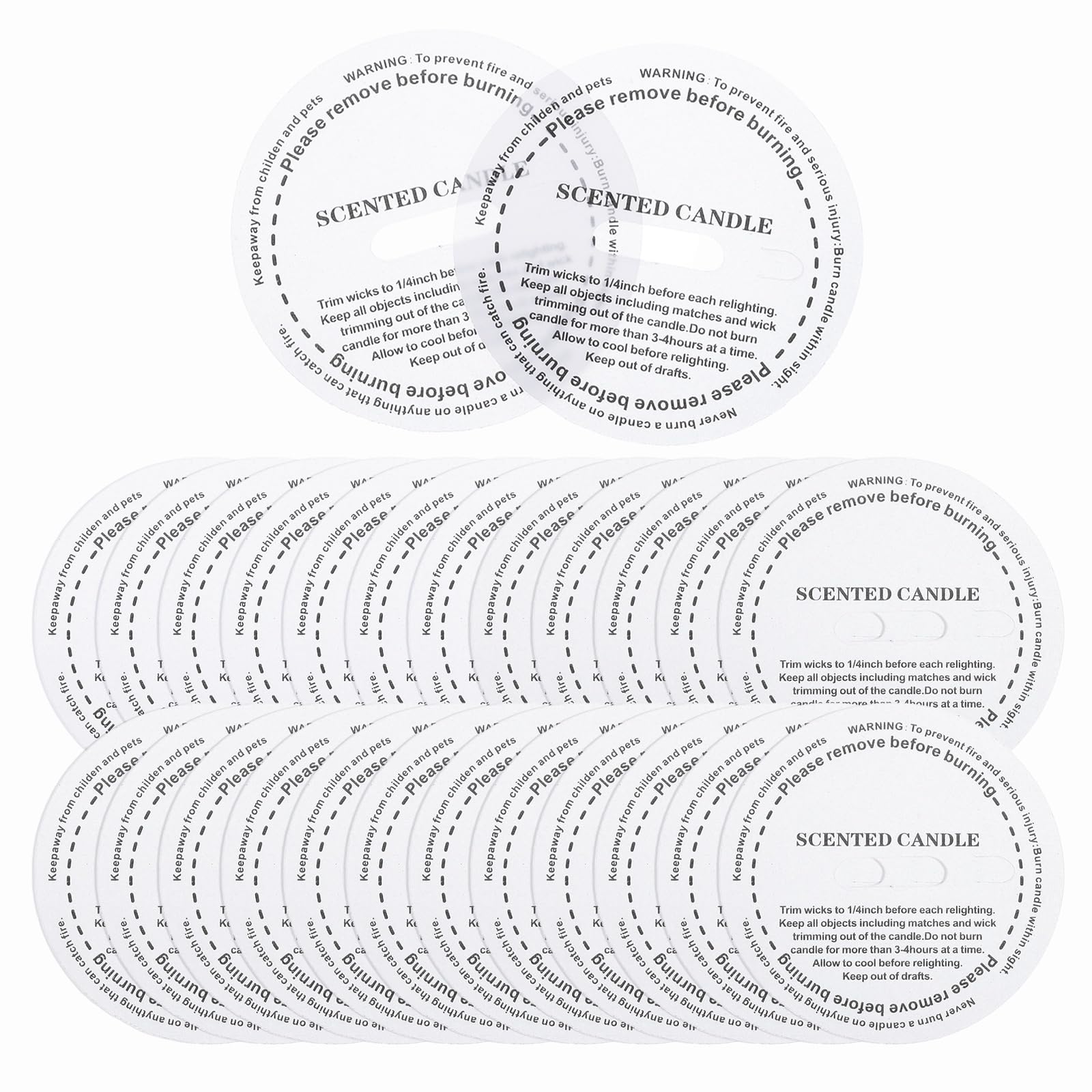 sourcing map 60 Pcs Candle Dust Covers, 5cm/2" Round Printed Translucent Candles Drip Protectors Lid Accessories Letter Pattern for Craft Fragrance Making Jars Boxes Packaging