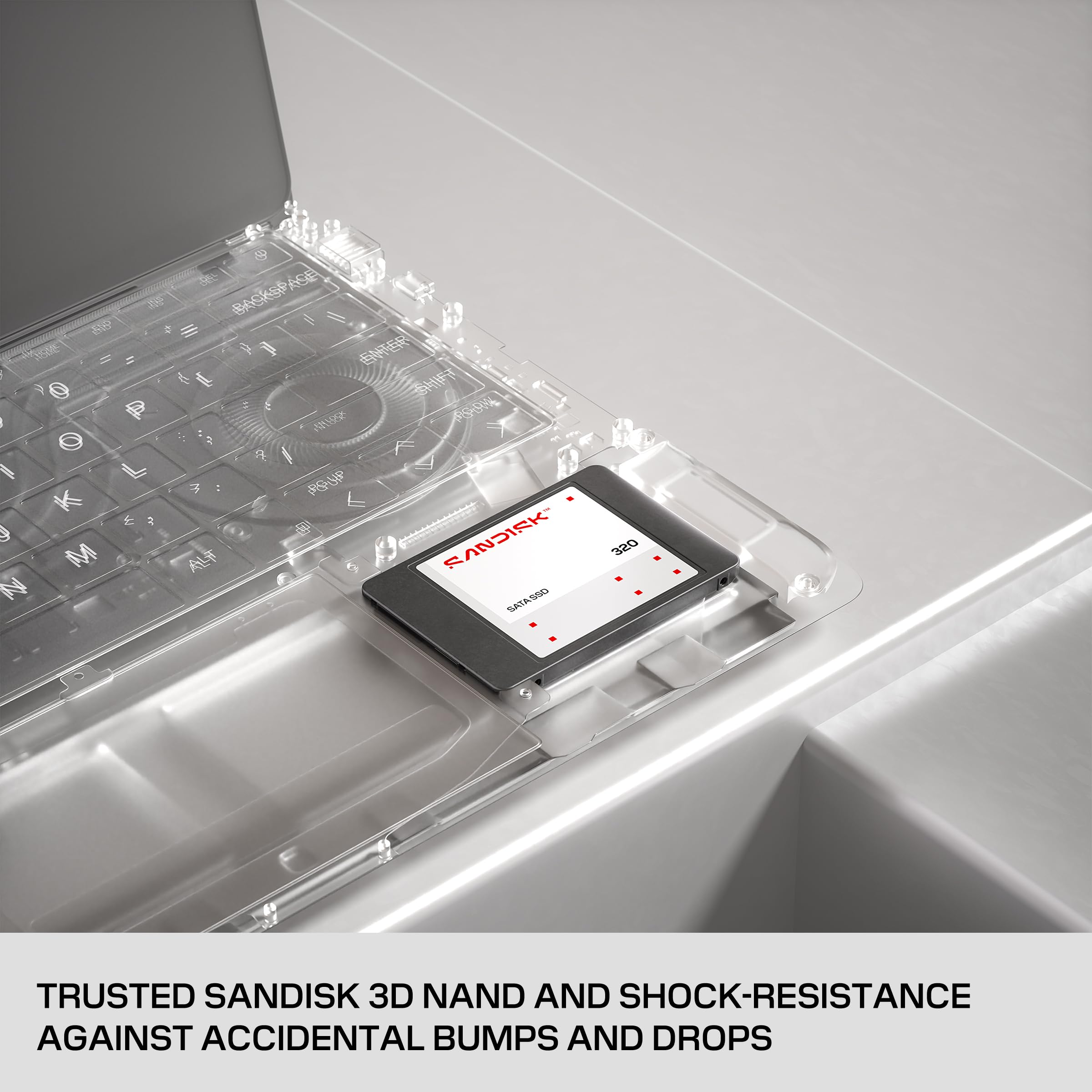 SANDISK 320 Disque SSD SATA 500 Go (2,5”/7 mm, Vitesses de Lecture allant Jusqu’à 545 Mo/s, Technologie éprouvée NAND 3D SANDISK)