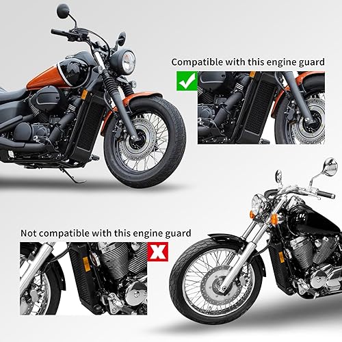 Miniatura 3 de TCT-MOTORPARTS Soporte de barra de protección de motor de carretera de 1 14 pulgadas, compatible con Honda VT750 Shadow AERO Phantom 2004-2025 VT750