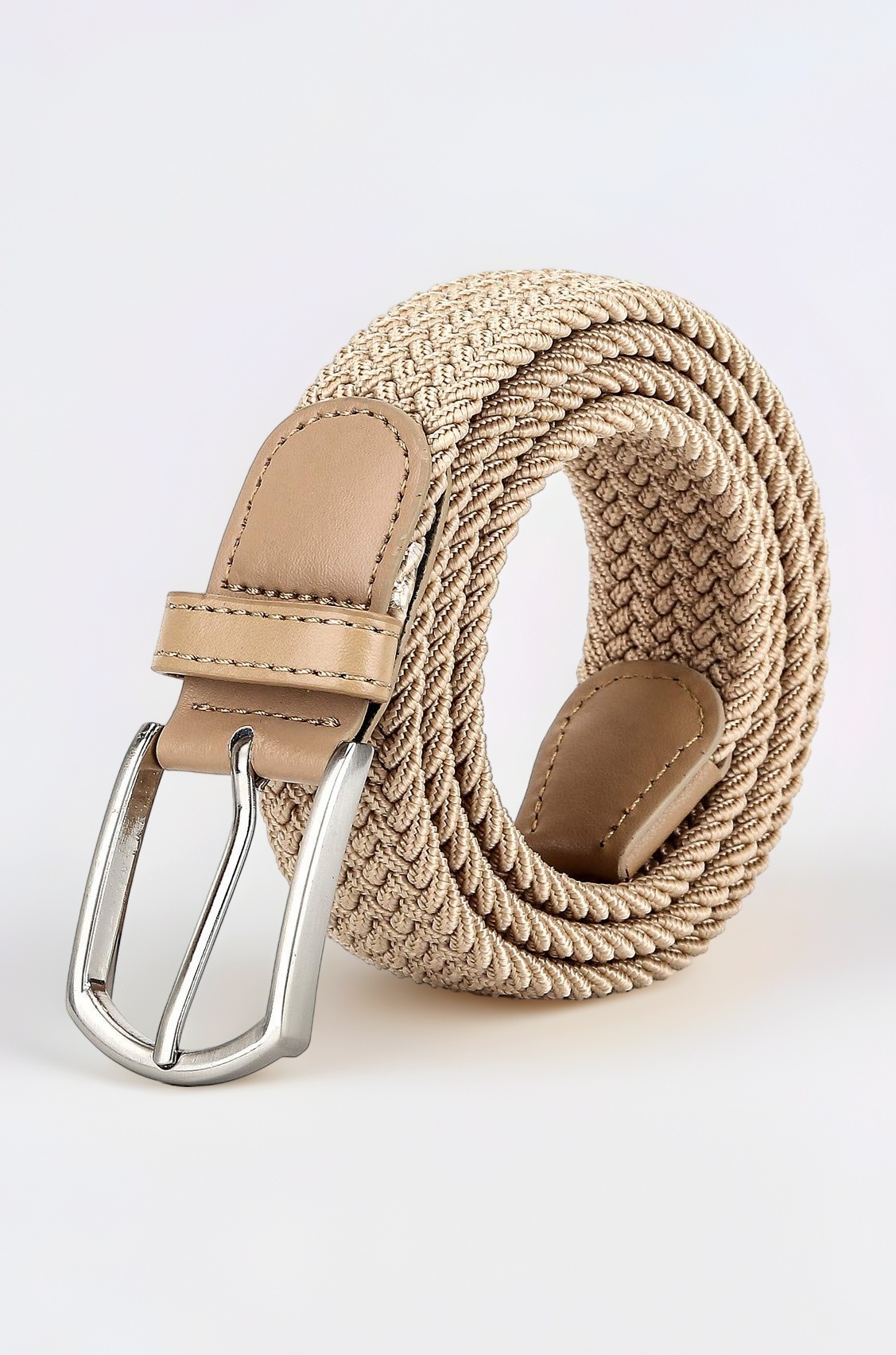 Stretchable Woven Fabric belt for Men & Women,Fits on upto 40 inches waist size,Hole free design