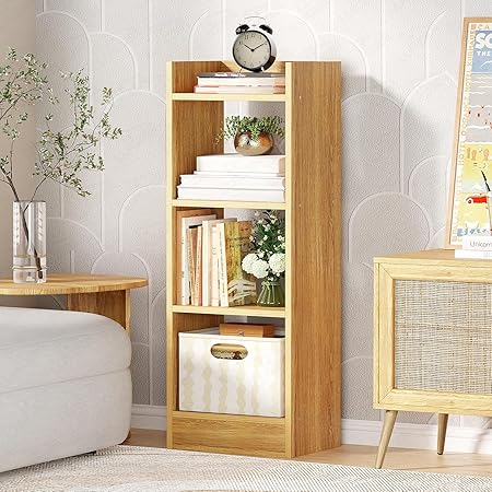 Lukzer 3 Layer Engineered Wood Multipurpose Rack Bookshelf Storage Organizer Stand (MR-010/Light Oak/80x33x22cm)