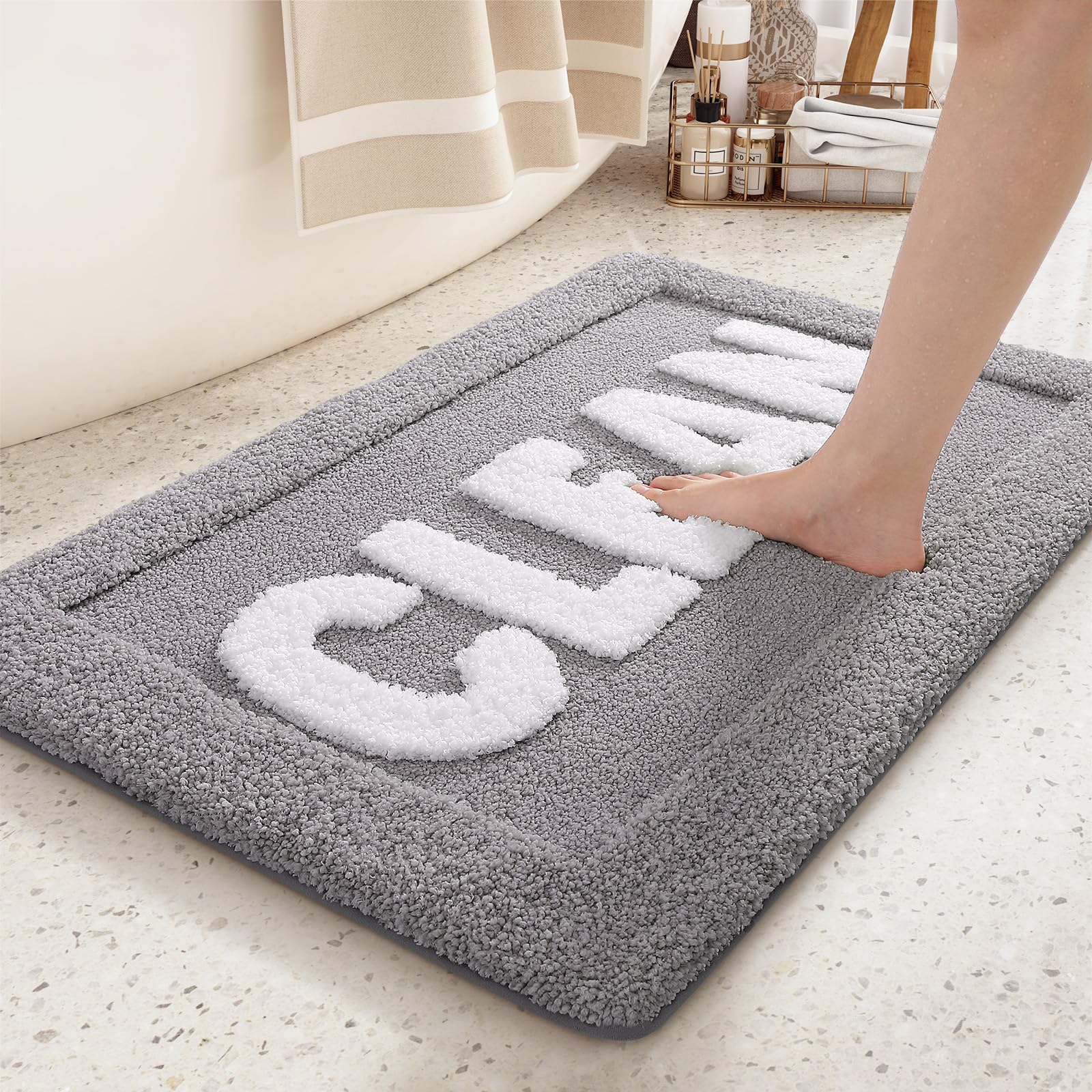 Geometry bath rug/ミヨシラグ Geometric Bath Mat, Modern Abstract Retro Mid Century