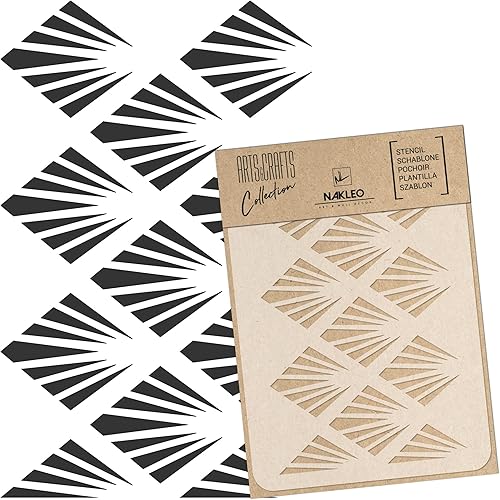 NAKLEO - Plantilla de plástico reutilizable para bricolaje, palma Art Deco - Plantilla de patrón de pintura de pared para álbumes de recortes,