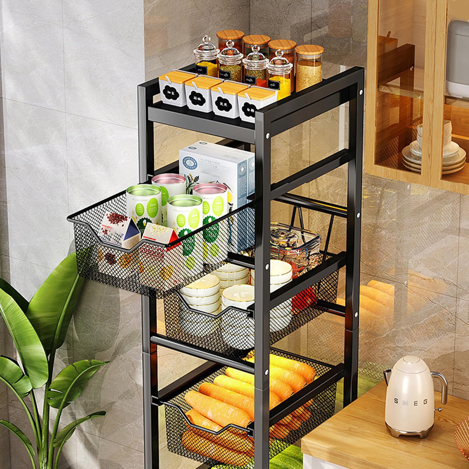 ☆隙間収納　キャスター付きで移動も楽々　収納ワゴン　ラック ☆隙間収納 キャスター付きで移動も楽々 収納ワゴン ラック