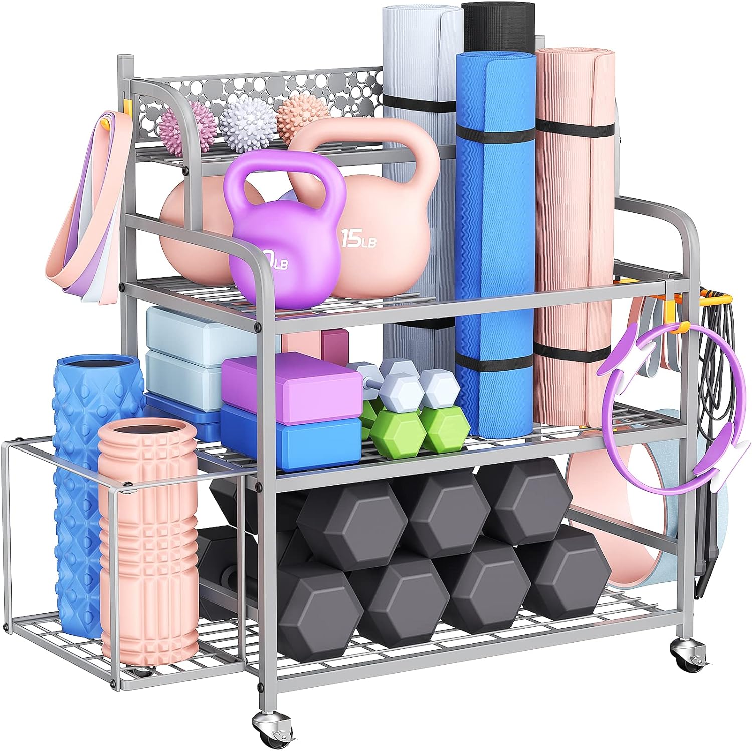 Home Gym Storage Rack, Yoga Mat Storage Rack Yoga Mat Holder, VOPEAK