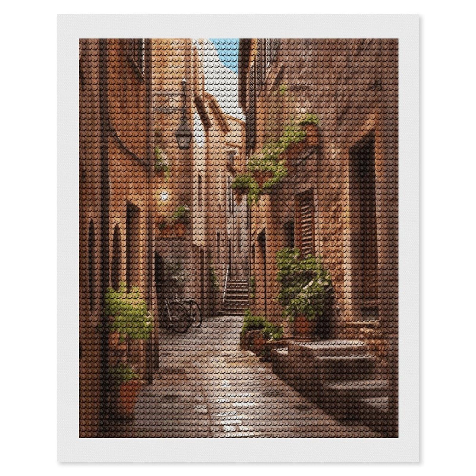 FekiLoot Italian Street Diamond Art Kits for Adults Diamond Painting Kits for Beginners DIY Diamond Art Kits Round Full Drill Diamond Dot Gem Painting for Home Wall Decor Gift 16"x20"