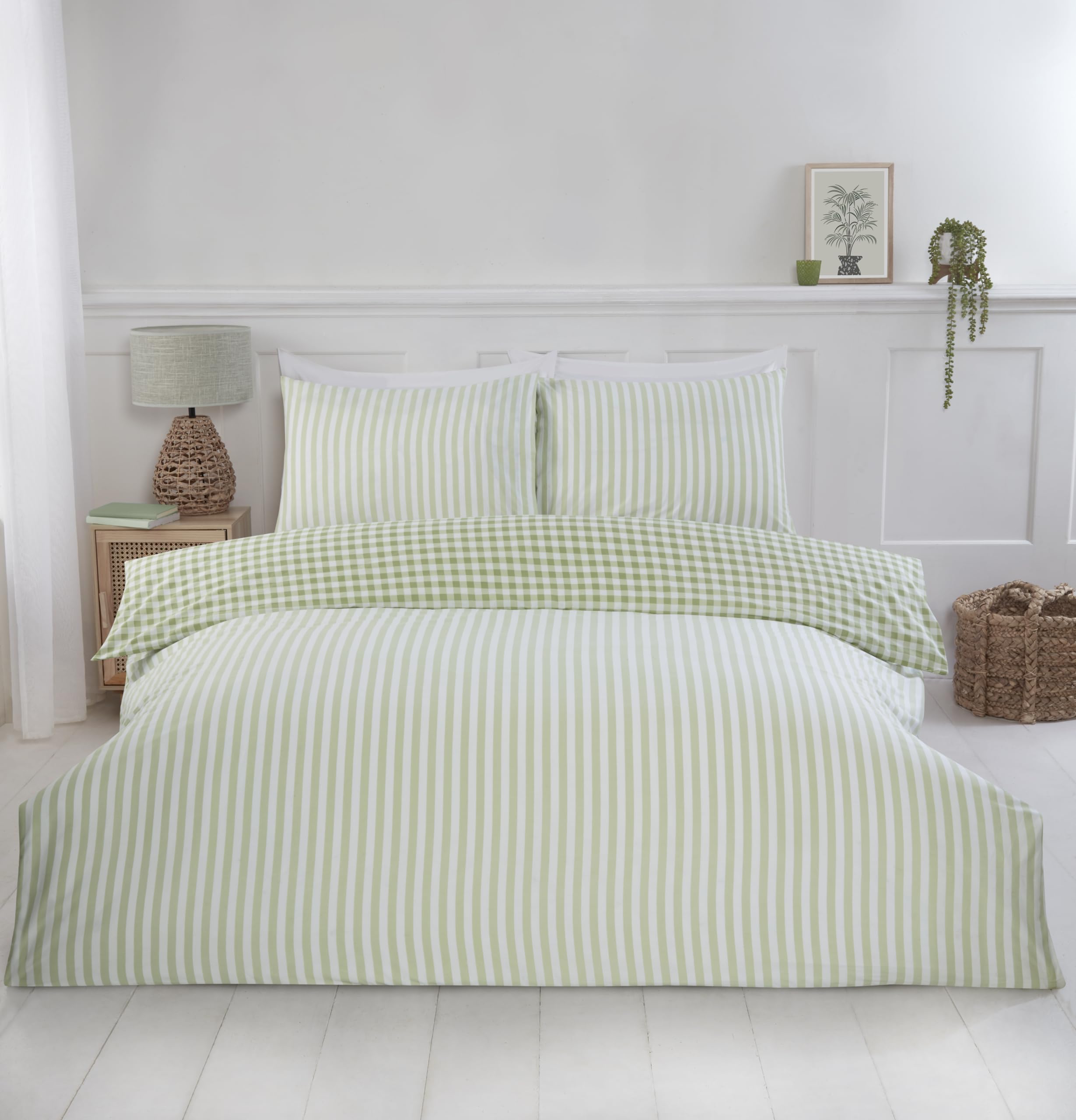 Set copripiumino singolo in cotone - Rosa acceso/righe - HOME | H&M IT