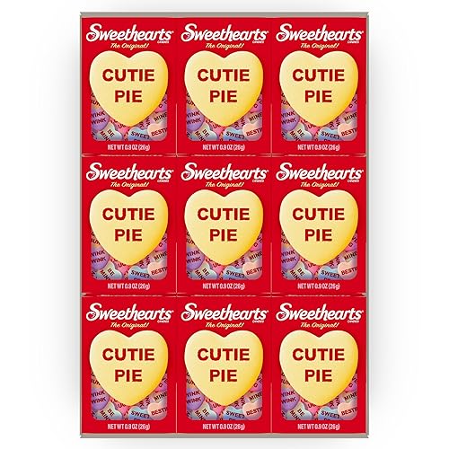 Sweethearts Conversation Hearts - Cajas de dulces a granel – Corazones de caramelo a granel para el día de San Valentín para aula y fiestas, sin