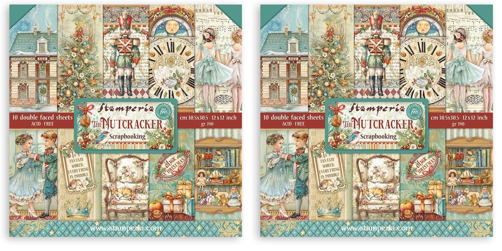 Papier de scrapbooking Stamperia sans acide double face de qualité premium - 8