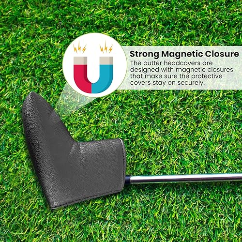 Miniatura 4 de Cubierta de cabeza de putter de hoja magnética de alta calidad, fácil de poner y quitar