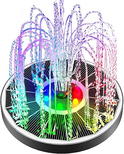 Fuente solar de cristal completo con batería de capacidad 2200, fuentes solares flotantes de baño de pájaros de 3.5 W con 4 varillas fijas, bomba de