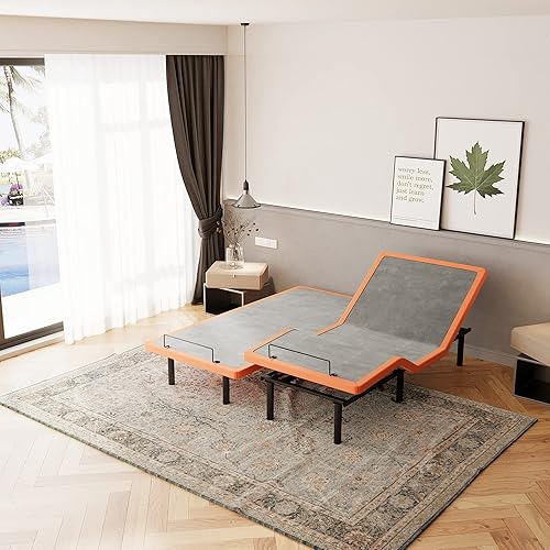 Miniatura 21 de ESHINE Base de cama ajustable tamaño Queen, fácil de instalar en 5 minutos, camas ajustables para masaje, gravedad cero, luces debajo de la cama,