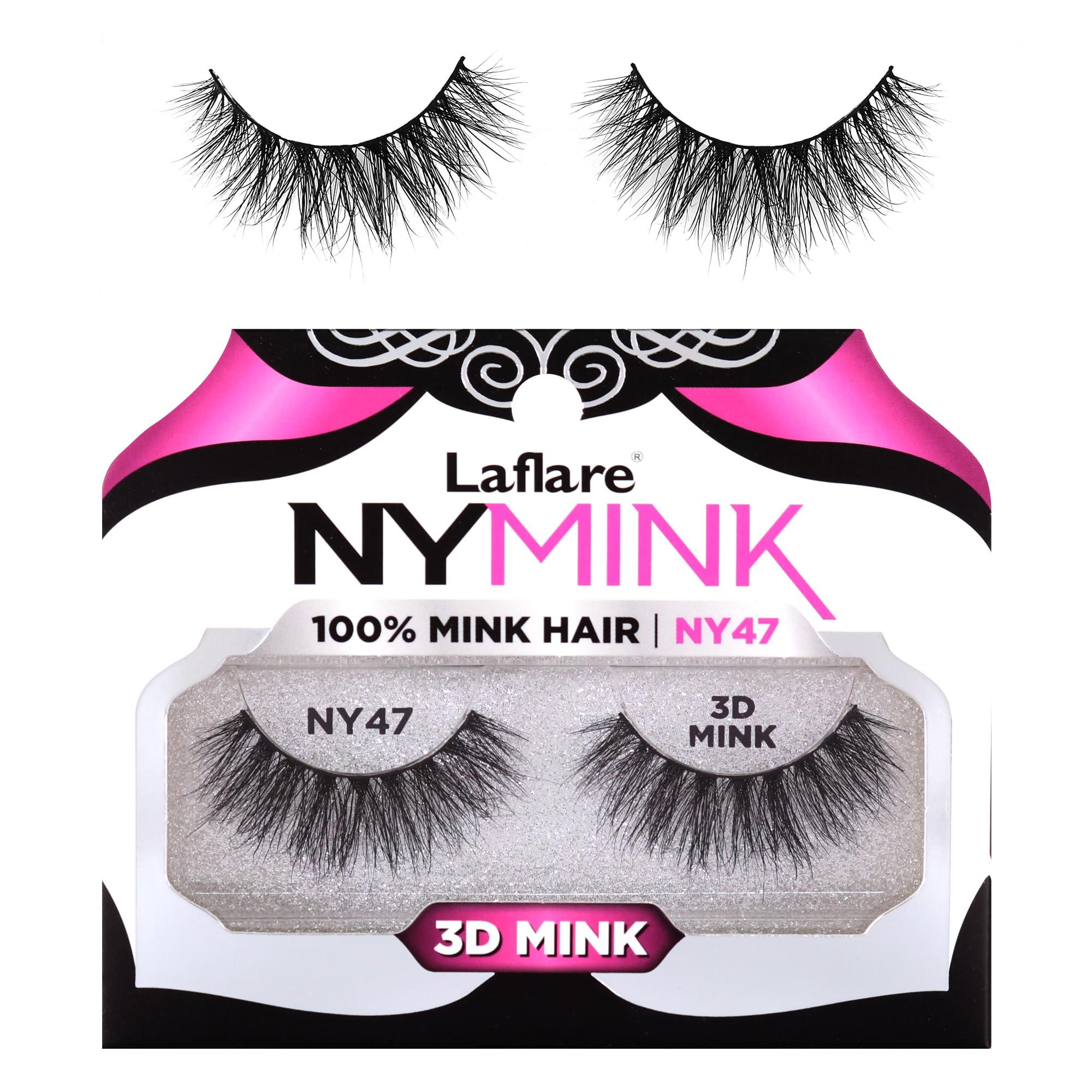 Laflare 3D NY Mink Eyelashes, 100% Real Mink Hair Lashes, Luxury Makeup, Natural, Light, Trendy, Variety, Reusable, Multi layered Real Mink Hair