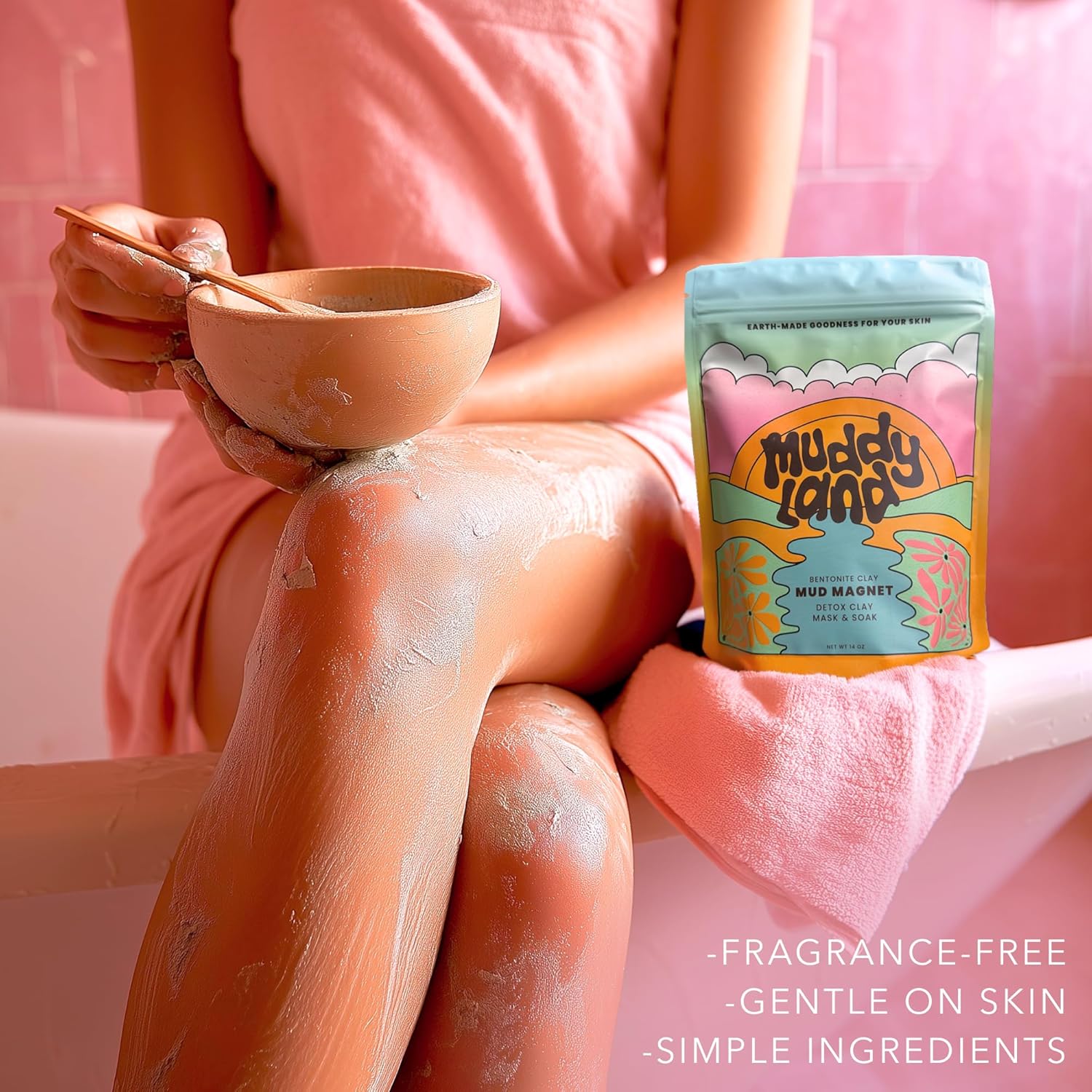 Bentonite Clay Detox Mud Bath Soak & Full Body Mud Mask - Magnetic Clay Bath with Epsom Salt, Body & Face Mask, Gift for Her - Mud Magnet by Muddyland - Image 7
