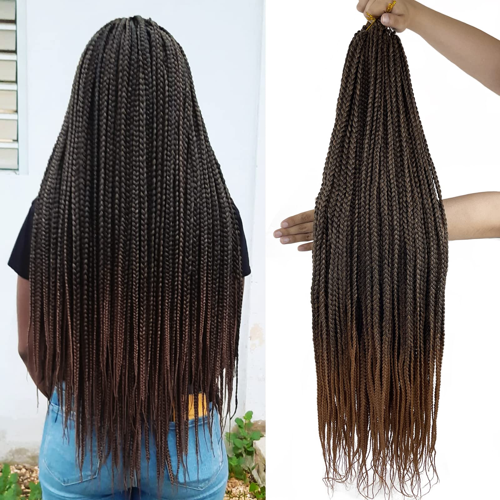 Buy 30 Inch Box Braid Crochet Hair Long Crochet Braids Small Knotless ...