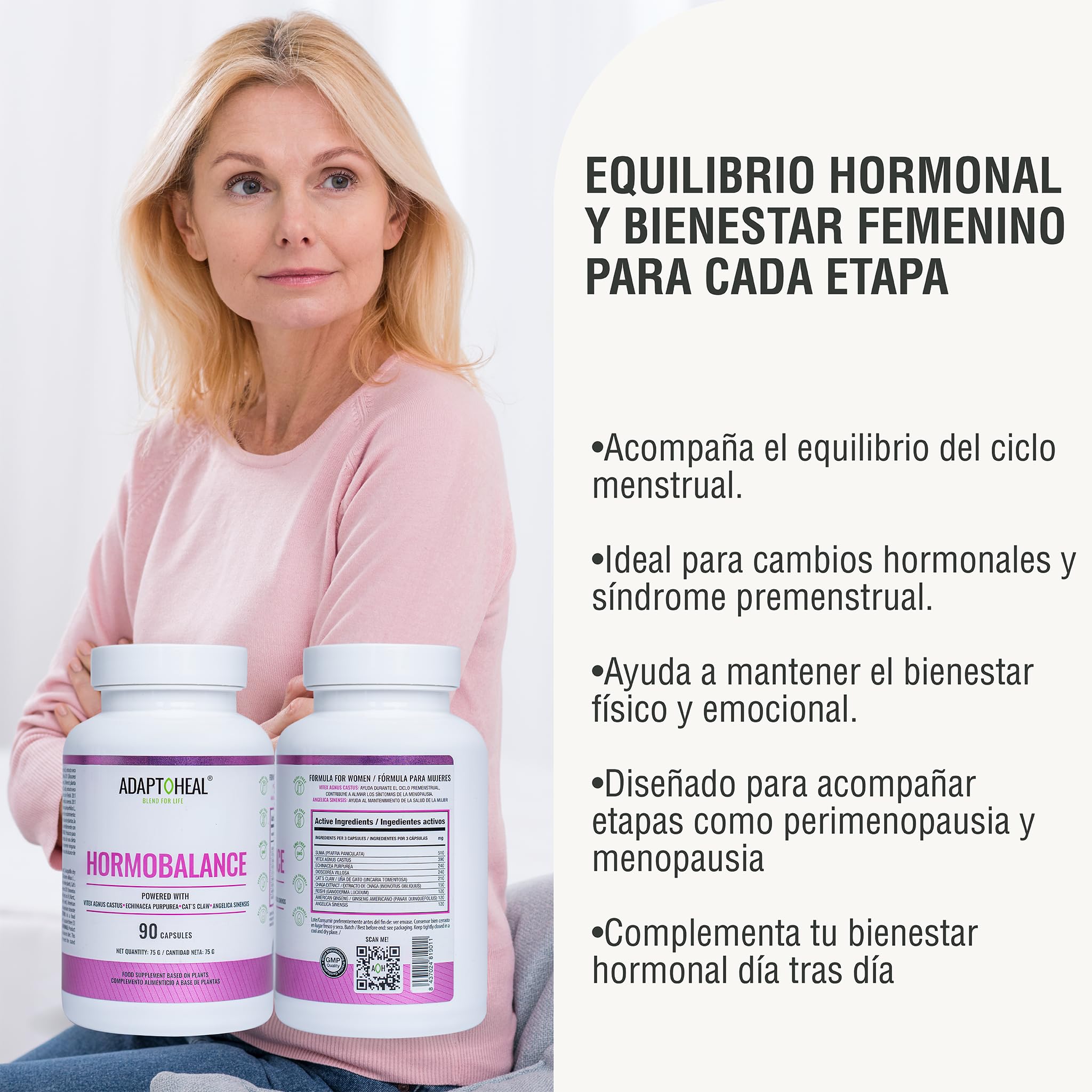 Adaptoheal Hormobalance - Menopausia y Sistema Hormonal - 90 Cápsulas