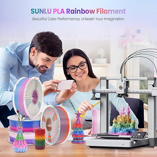 Vista 53 de SUNLU - Filamento PLA de seda de 1.75 mm, filamento brillante para impresora 3D, precisión dimensional +/- 0.02 mm, 1 kg, 330 metros, plata sedosa