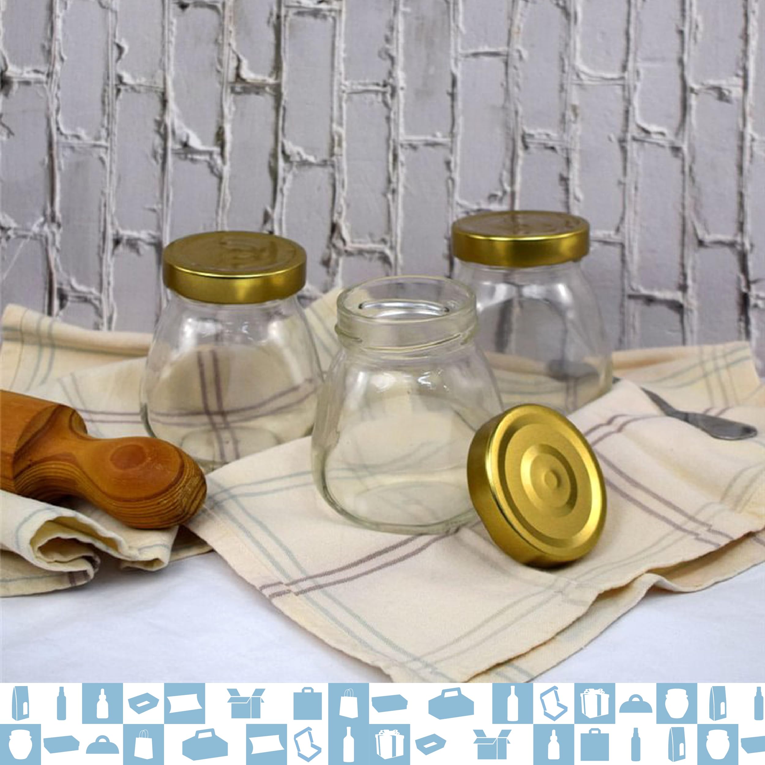Espirito Rebelde 100 Pots en Verre 300ml avec Couvercle | Pot pour Tartinades, Confiture, Beurre de Cacahuète, Pâté, Épices | Pots et Bocaux de Conservation et Rangement Cuisine