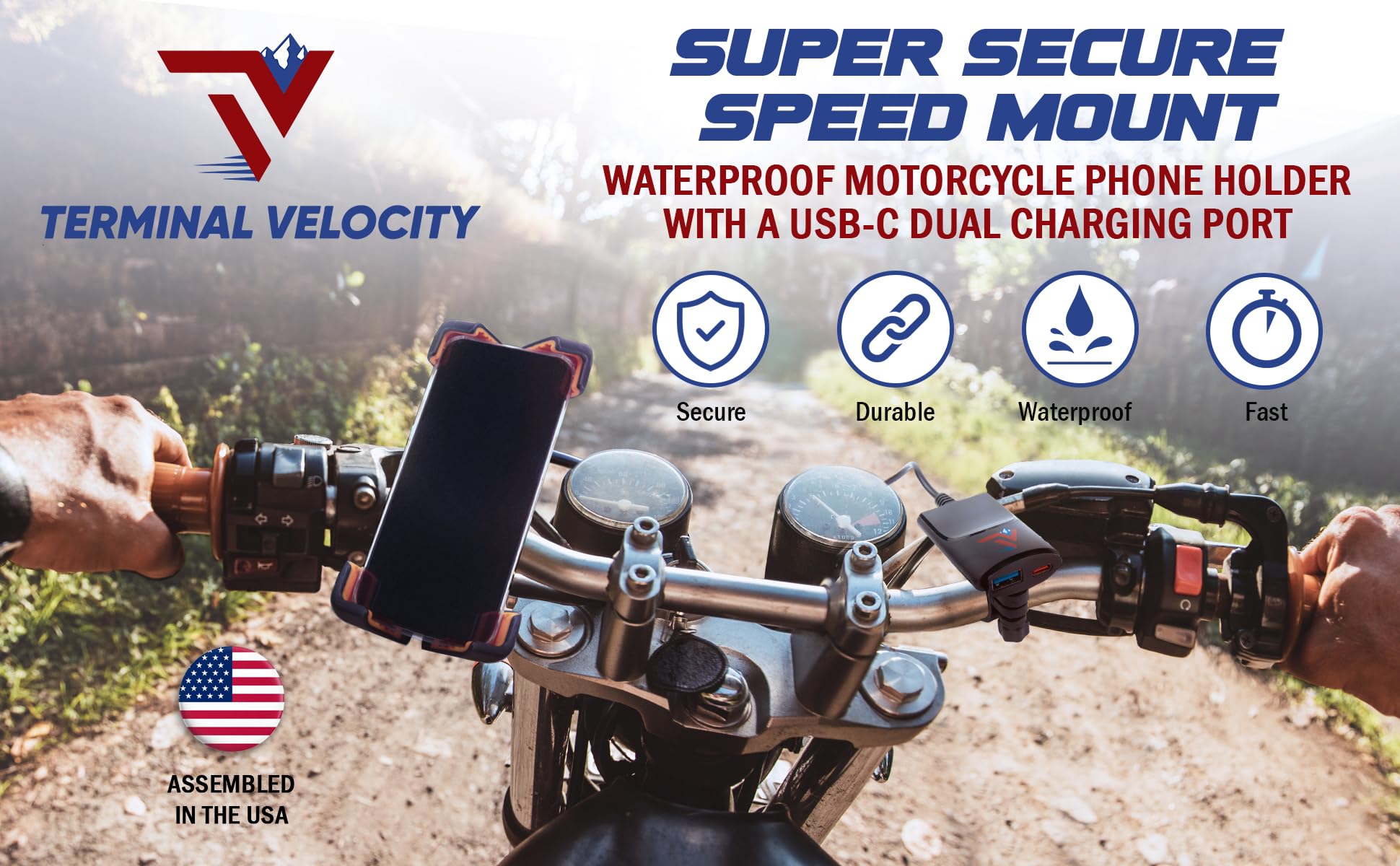Soporte para teléfono de bicicleta/soporte de motocicleta de US TV Sport Accesorios de motocicleta/accesorios de bicicleta. Soporte para teléfono celular compatible con Harley E Bike ATV ciclomotor