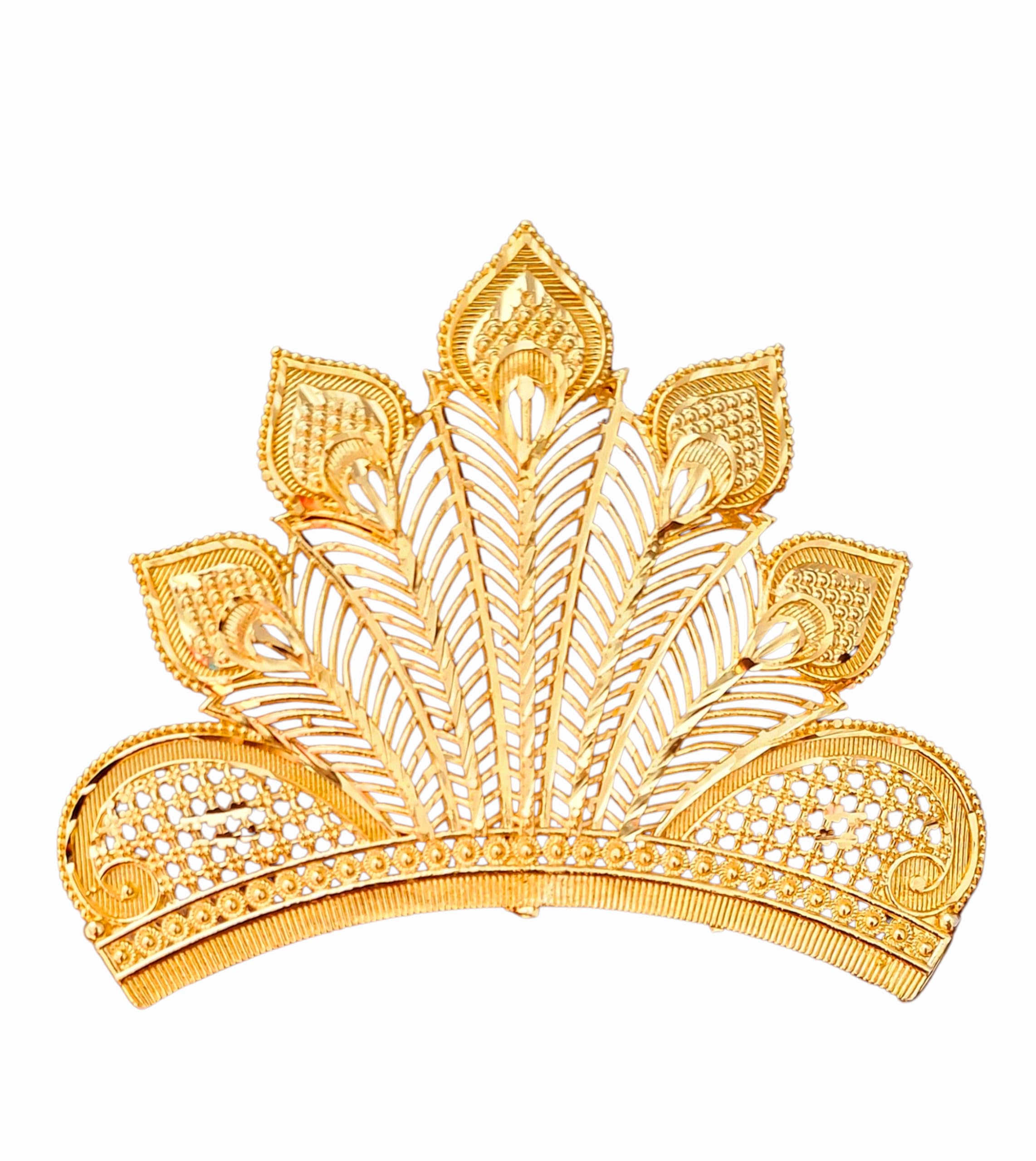 Buy BengCraft Golden Crown Mukut for Bengali Bride | Women Wedding Bridal  Taj Head Hair Accessories | Gold Plated Tiara for God Laddu Gopal, Krishna  and Goddess Devi Dura Maa at Amazon.in