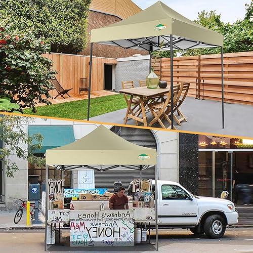 Miniatura 210 de COBIZI - Toldo desplegable de 10 x 10 pies, 4 paredes laterales, FPU 50+ para todo el año, resistente al viento, impermeable, uso comercial, Gris