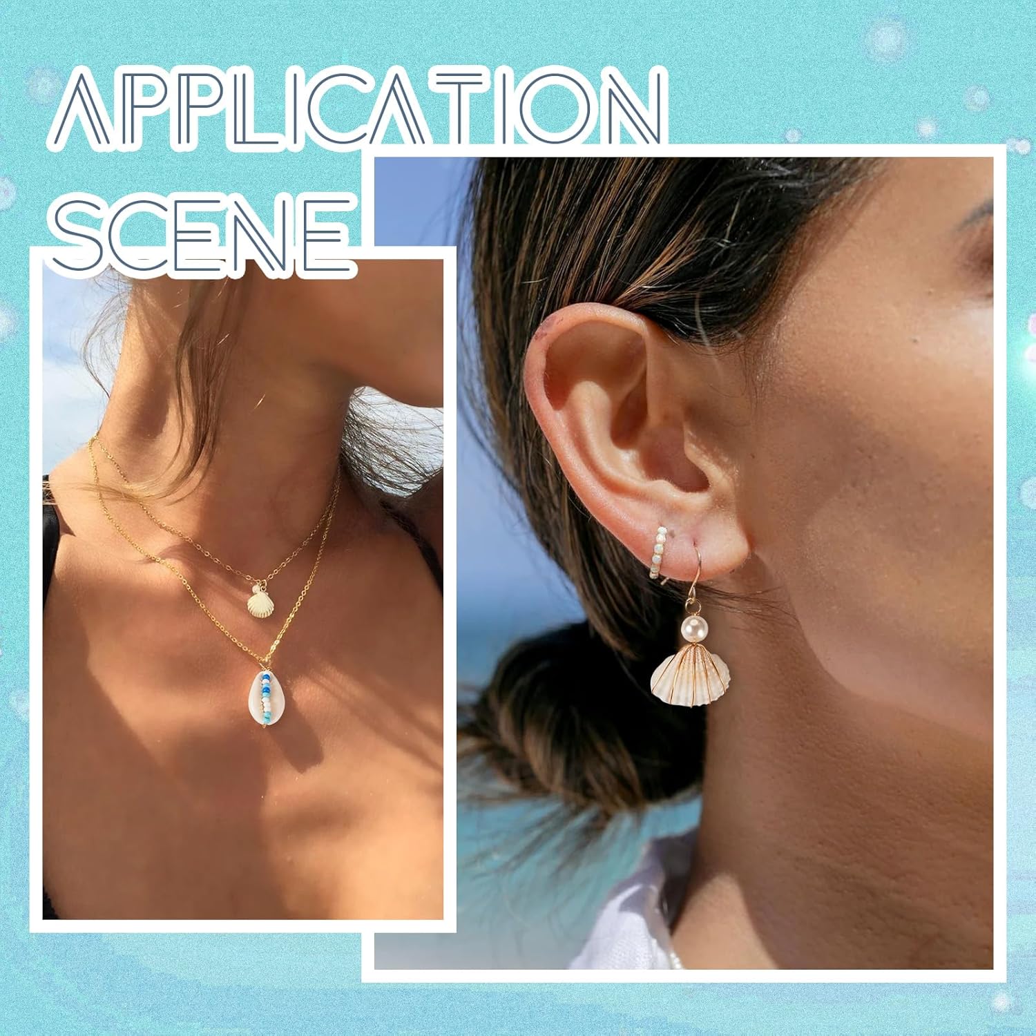 Beadthoven 36pcs Golden Natural Shell Pendants Ocean Beach Seashell Charms with Pearl Beads Wire Wrapped Clam Cowrie Shell Dangle Beads with Loop for Jewelry Making DIY Necklace Earrings Supplies - Image 3