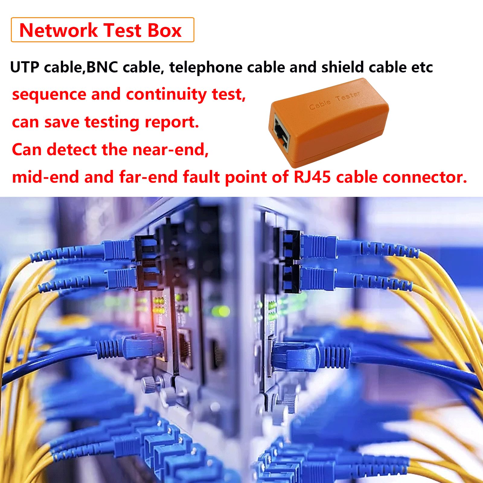 Netzwerkkabeltester-Box, Host-/Testbox-Fehlerortung, Kurzschlusstest, funktionierende Remote-Kits Nr. 1 bis 8 für RJ45, Cat5, Cat6, 5E, 6E für CCTV-Kameratester