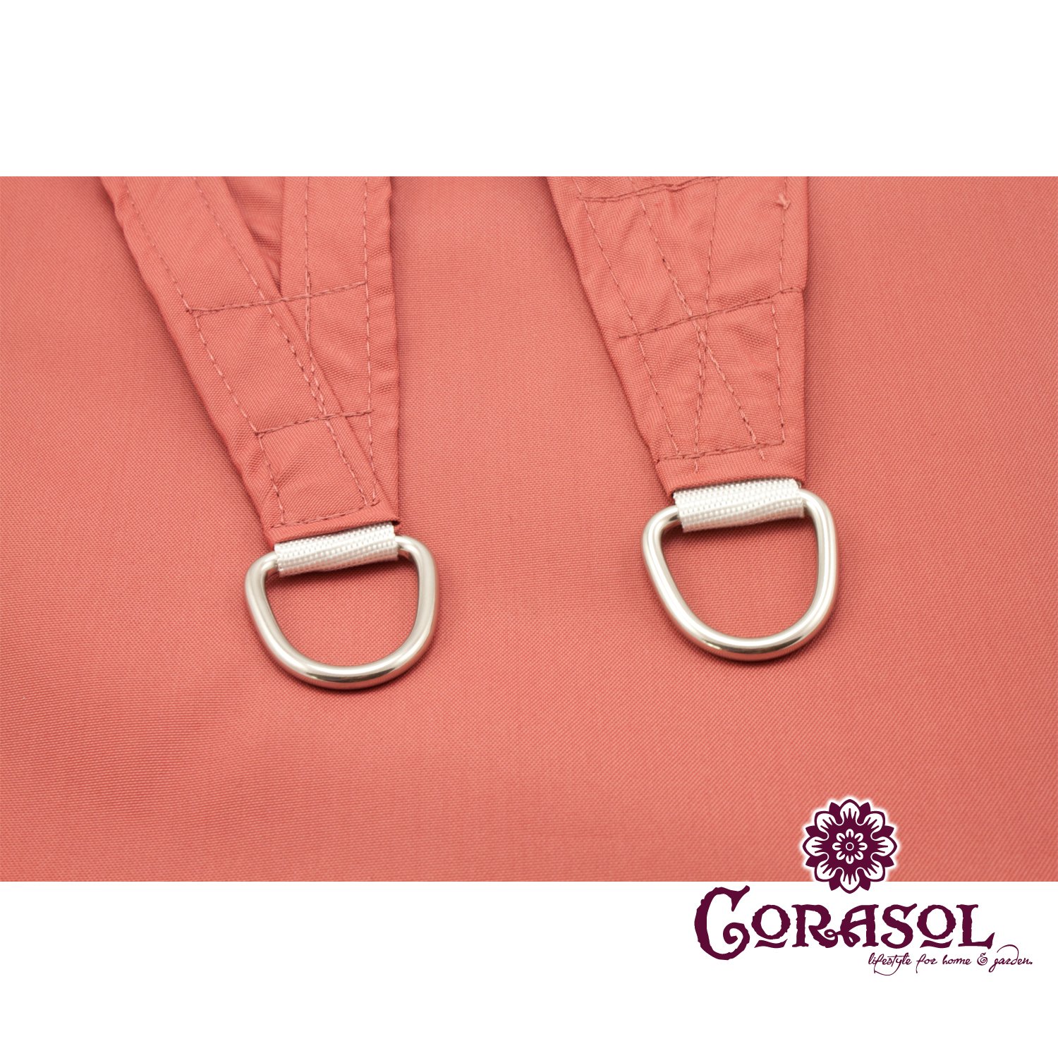 Corasol COR11SQ5-RR Premium Sonnensegel 5 x 5 m, quadratisch, wasserabweisend, rostrot