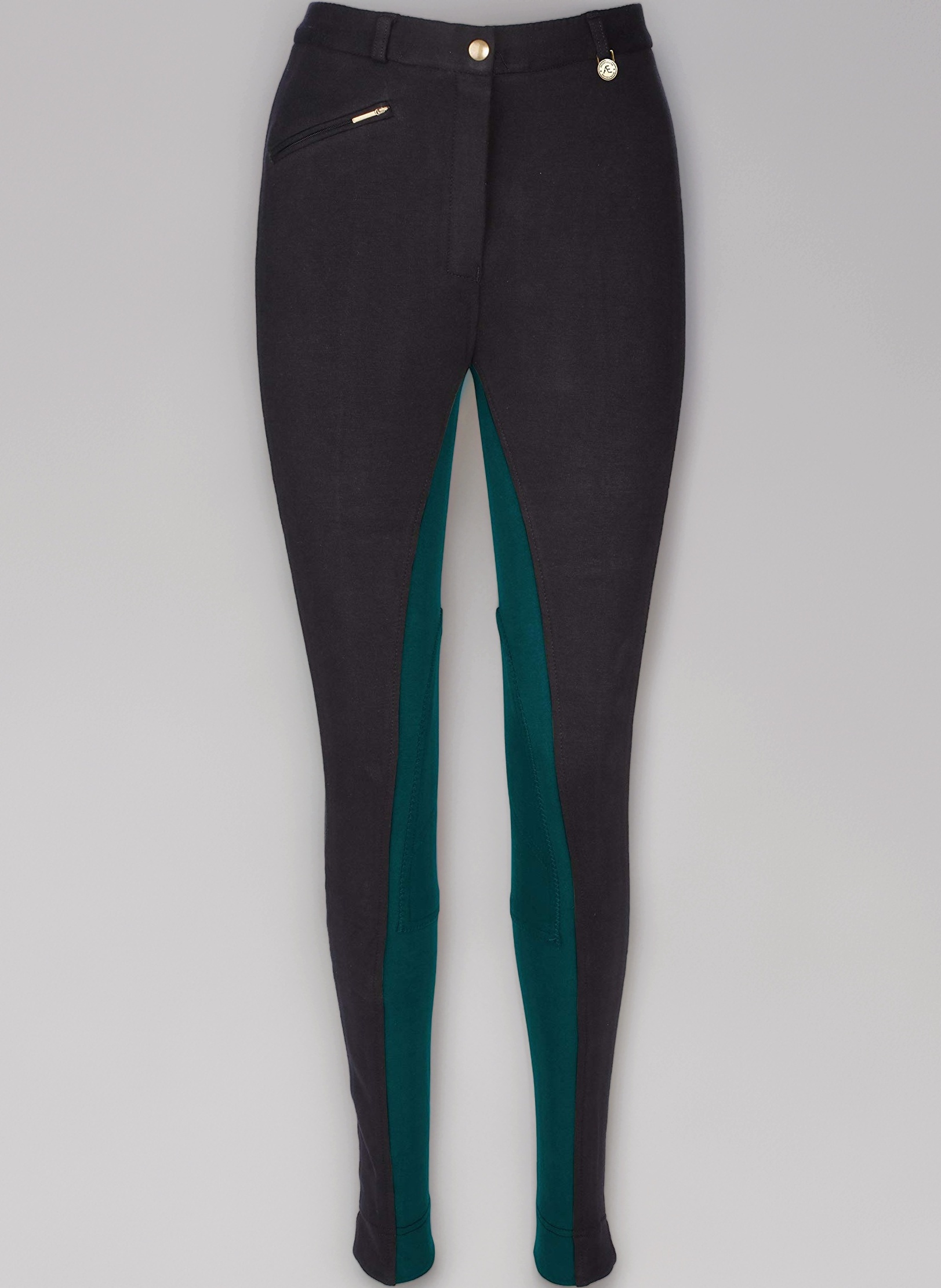 Women's Cotton/Lycra Horse Riding Jodhpurs with Front Pocket Ladies Soft Stretchy Two Tone Jodhpurs Jods Pants