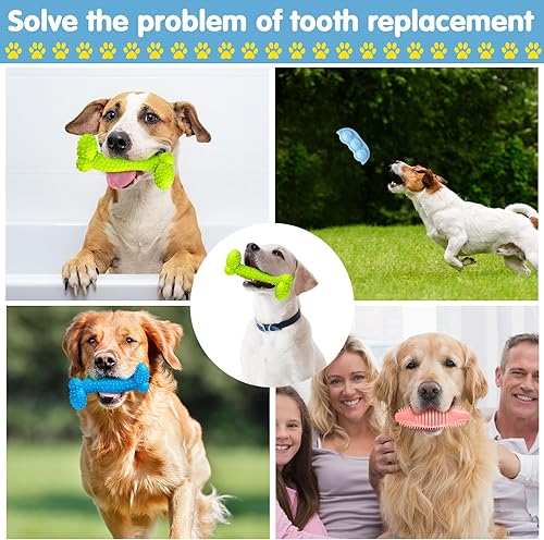 Miniatura 5 de 6 juguetes masticables para perros para la dentición de cachorros de 2 a 8 meses cepillo de dientes suave duradero para el tiempo de juego y la