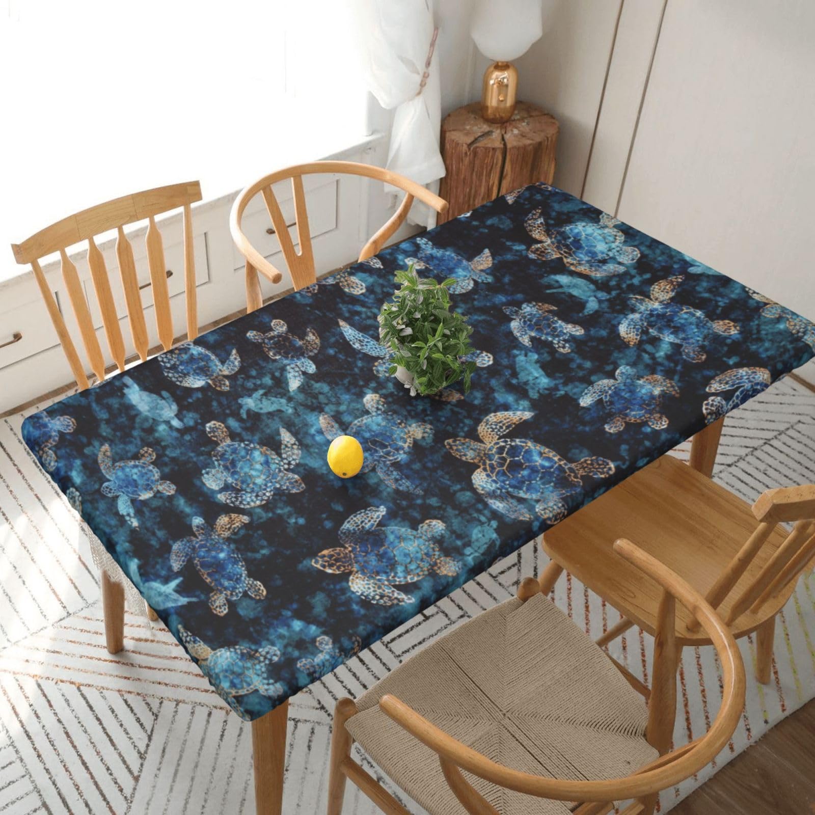 BNVSADC Sea Turtle Printed 5FT Tablecloth Polyester Kitchen Water Resistant Table Cloth Dining Table Decoration Table Covers, 152x76 CM