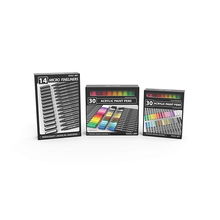Buy 74 Pen Set Acrylic Paint Pen + Micro Fineliner Combo Essential